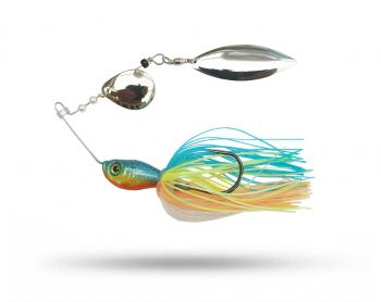 Fin Custom Double Perch Spinnerbaits - Baby Blue Parrot